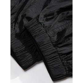 Men's Casual Nylon Cargo Pants with Multiple Pockets - Loose Fit, Solid Color for Spring/Fall Men's Casual Nylon Cargo Pants with Multiple Pockets - Loose Fit, Solid Color for Spring/Fall