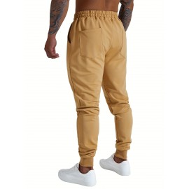 1pc Men'S Casual Sports Joggers - Polyester Knit Athletic Pants with Side Pockets, Elastic Waistband, Solid Color, Regular Fit for Gym & Workout - All Seasons 1pc Men'S Casual Sports Joggers - Polyester Knit Athletic Pants with Side Pockets, Elastic Waistband, Solid Color, Regular Fit for Gym & Workout - All Seasons