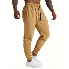 1pc Men'S Casual Sports Joggers - Polyester Knit Athletic Pants with Side Pockets, Elastic Waistband, Solid Color, Regular Fit for Gym & Workout - All Seasons 1pc Men'S Casual Sports Joggers - Polyester Knit Athletic Pants with Side Pockets, Elastic Waistband, Solid Color, Regular Fit for Gym & Workout - All Seasons