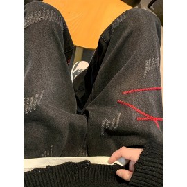 Men's Vintage Denim Jeans, Casual Streetwear Straight Leg Loose Pants For Outdoor Spring Fall Men's Vintage Denim Jeans, Casual Streetwear Straight Leg Loose Pants For Outdoor Spring Fall