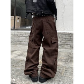 1pc Men'S Casual Loose Fit Cotton Jeans with Multiple Pockets, All-Season Solid Color Woven Denim, Regular Length Workwear Style Pants 1pc Men'S Casual Loose Fit Cotton Jeans with Multiple Pockets, All-Season Solid Color Woven Denim, Regular Length Workwear Style Pants