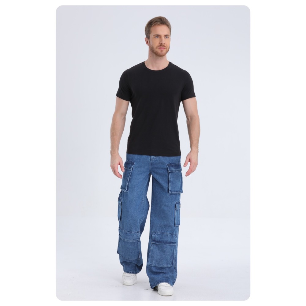 1pc Men'S Geometric-Patterned Multi-Pocket Faux Denim Faux Denim - All-Season Regular Fit Woven Fabric, Comfortable Street Style Basics for Adults 1pc Men'S Geometric-Patterned Multi-Pocket Faux Denim Faux Denim - All-Season Regular Fit Woven Fabric, Comfortable Street Style Basics for Adults
