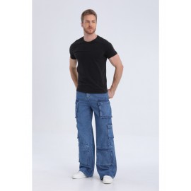 1pc Men'S Geometric-Patterned Multi-Pocket Faux Denim Faux Denim - All-Season Regular Fit Woven Fabric, Comfortable Street Style Basics for Adults 1pc Men'S Geometric-Patterned Multi-Pocket Faux Denim Faux Denim - All-Season Regular Fit Woven Fabric, Comfortable Street Style Basics for Adults