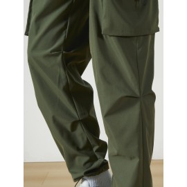 Men's Casual Flap Pocket Straight Leg Cargo Pants, Street Style Casual Pants For Outdoor Activities Men's Casual Flap Pocket Straight Leg Cargo Pants, Street Style Casual Pants For Outdoor Activities