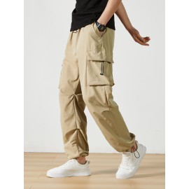 Men's Casual Flap Pocket Straight Leg Cargo Pants, Street Style Casual Pants For Outdoor Activities Men's Casual Flap Pocket Straight Leg Cargo Pants, Street Style Casual Pants For Outdoor Activities