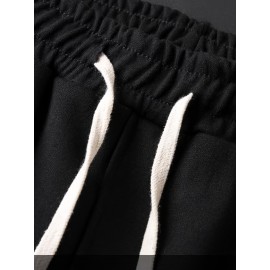 1pc Men'S Casual Cotton Blend Straight Leg Pants with Drawstring Waist - Solid Color, Regular Fit, Slight Stretch Knit Fabric, Comfortable Soft for Weekend Casual Fall/Winter Outdoor Wear 1pc Men'S Casual Cotton Blend Straight Leg Pants with Drawstring Waist - Solid Color, Regular Fit, Slight Stretch Knit Fabric, Comfortable Soft for Weekend Casual Fall/Winter Outdoor Wear
