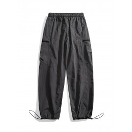 Relaxed Fit, Men's Vintage-Inspired Cargo Pants - Nylon, Casual Fit with Drawstring Waist for Spring/Fall Relaxed Fit, Men's Vintage-Inspired Cargo Pants - Nylon, Casual Fit with Drawstring Waist for Spring/Fall