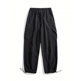 Relaxed Fit, Men's Vintage-Inspired Cargo Pants - Nylon, Casual Fit with Drawstring Waist for Spring/Fall Relaxed Fit, Men's Vintage-Inspired Cargo Pants - Nylon, Casual Fit with Drawstring Waist for Spring/Fall