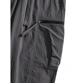 Relaxed Fit, Men's Vintage-Inspired Cargo Pants - Nylon, Casual Fit with Drawstring Waist for Spring/Fall Relaxed Fit, Men's Vintage-Inspired Cargo Pants - Nylon, Casual Fit with Drawstring Waist for Spring/Fall