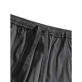 Relaxed Fit, Men's Vintage-Inspired Cargo Pants - Nylon, Casual Fit with Drawstring Waist for Spring/Fall Relaxed Fit, Men's Vintage-Inspired Cargo Pants - Nylon, Casual Fit with Drawstring Waist for Spring/Fall