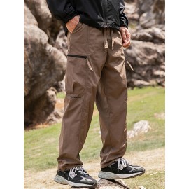 Relaxed Fit, Men's Vintage-Inspired Cargo Pants - Nylon, Casual Fit with Drawstring Waist for Spring/Fall Relaxed Fit, Men's Vintage-Inspired Cargo Pants - Nylon, Casual Fit with Drawstring Waist for Spring/Fall