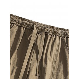 Relaxed Fit, Men's Vintage-Inspired Cargo Pants - Nylon, Casual Fit with Drawstring Waist for Spring/Fall Relaxed Fit, Men's Vintage-Inspired Cargo Pants - Nylon, Casual Fit with Drawstring Waist for Spring/Fall