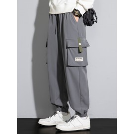 Men's Casual Flap Pocket Thin Cargo Pants, Chic Loose Fit Joggers For Outdoor Activities Men's Casual Flap Pocket Thin Cargo Pants, Chic Loose Fit Joggers For Outdoor Activities