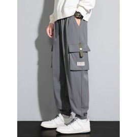 Men's Casual Flap Pocket Thin Cargo Pants, Chic Loose Fit Joggers For Outdoor Activities Men's Casual Flap Pocket Thin Cargo Pants, Chic Loose Fit Joggers For Outdoor Activities