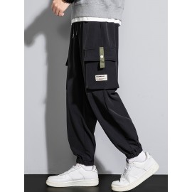 Men's Casual Flap Pocket Thin Cargo Pants, Chic Loose Fit Joggers For Outdoor Activities Men's Casual Flap Pocket Thin Cargo Pants, Chic Loose Fit Joggers For Outdoor Activities