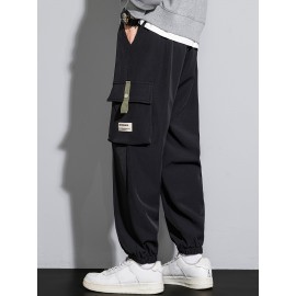 Men's Casual Flap Pocket Thin Cargo Pants, Chic Loose Fit Joggers For Outdoor Activities Men's Casual Flap Pocket Thin Cargo Pants, Chic Loose Fit Joggers For Outdoor Activities