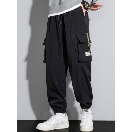 Men's Casual Flap Pocket Thin Cargo Pants, Chic Loose Fit Joggers For Outdoor Activities Men's Casual Flap Pocket Thin Cargo Pants, Chic Loose Fit Joggers For Outdoor Activities