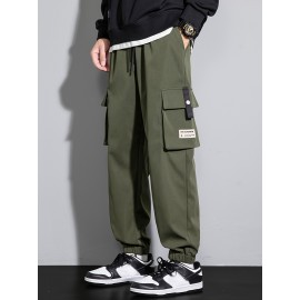 Men's Casual Flap Pocket Thin Cargo Pants, Chic Loose Fit Joggers For Outdoor Activities Men's Casual Flap Pocket Thin Cargo Pants, Chic Loose Fit Joggers For Outdoor Activities