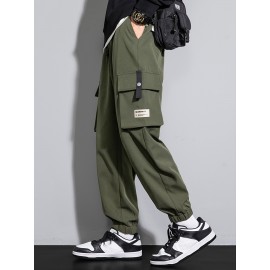 Men's Casual Flap Pocket Thin Cargo Pants, Chic Loose Fit Joggers For Outdoor Activities Men's Casual Flap Pocket Thin Cargo Pants, Chic Loose Fit Joggers For Outdoor Activities