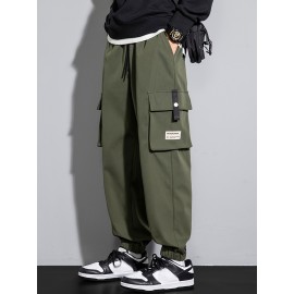 Men's Casual Flap Pocket Thin Cargo Pants, Chic Loose Fit Joggers For Outdoor Activities Men's Casual Flap Pocket Thin Cargo Pants, Chic Loose Fit Joggers For Outdoor Activities