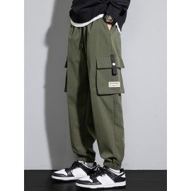 Men's Casual Flap Pocket Thin Cargo Pants, Chic Loose Fit Joggers For Outdoor Activities Men's Casual Flap Pocket Thin Cargo Pants, Chic Loose Fit Joggers For Outdoor Activities