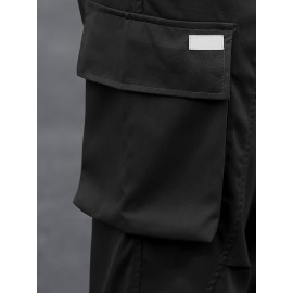 Men's Cargo Pants, Fashionable Casual Workwear, Polyester, Solid Color, Non-Stretch, Regular Fit, Woven Fabric, Novelty Clothing for Men Men's Cargo Pants, Fashionable Casual Workwear, Polyester, Solid Color, Non-Stretch, Regular Fit, Woven Fabric, Novelty Clothing for Men