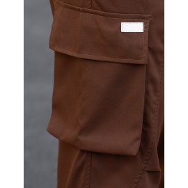 Men's Cargo Pants, Fashionable Casual Workwear, Polyester, Solid Color, Non-Stretch, Regular Fit, Woven Fabric, Novelty Clothing for Men Men's Cargo Pants, Fashionable Casual Workwear, Polyester, Solid Color, Non-Stretch, Regular Fit, Woven Fabric, Novelty Clothing for Men