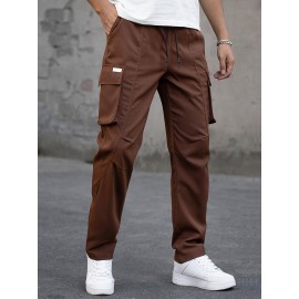 Men's Cargo Pants, Fashionable Casual Workwear, Polyester, Solid Color, Non-Stretch, Regular Fit, Woven Fabric, Novelty Clothing for Men Men's Cargo Pants, Fashionable Casual Workwear, Polyester, Solid Color, Non-Stretch, Regular Fit, Woven Fabric, Novelty Clothing for Men
