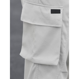 Men's Cargo Pants, Fashionable Casual Workwear, Polyester, Solid Color, Non-Stretch, Regular Fit, Woven Fabric, Novelty Clothing for Men Men's Cargo Pants, Fashionable Casual Workwear, Polyester, Solid Color, Non-Stretch, Regular Fit, Woven Fabric, Novelty Clothing for Men