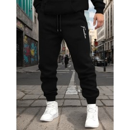 1pc Men'S Casual Sweatpants with Signature Print, 50% Cotton 50% Polyester Knit Fabric, Elastic Waist with Drawstring, Regular Fit for Weekend Casual Wear, Fall/Winter Collection 1pc Men'S Casual Sweatpants with Signature Print, 50% Cotton 50% Polyester Knit Fabric, Elastic Waist with Drawstring, Regular Fit for Weekend Casual Wear, Fall/Winter Collection