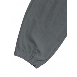 Men's Casual Cargo Pants with Drawstring - Soft, Loose Fit with Multiple Pockets, Solid Color, Machine Washable Men's Casual Cargo Pants with Drawstring - Soft, Loose Fit with Multiple Pockets, Solid Color, Machine Washable
