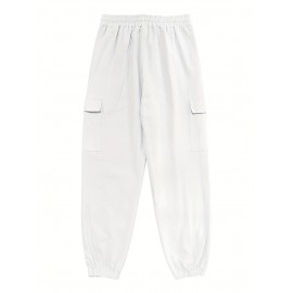 Men's Casual Cargo Pants with Drawstring - Soft, Loose Fit with Multiple Pockets, Solid Color, Machine Washable Men's Casual Cargo Pants with Drawstring - Soft, Loose Fit with Multiple Pockets, Solid Color, Machine Washable