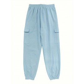 Men's Casual Cargo Pants with Drawstring - Soft, Loose Fit with Multiple Pockets, Solid Color, Machine Washable Men's Casual Cargo Pants with Drawstring - Soft, Loose Fit with Multiple Pockets, Solid Color, Machine Washable