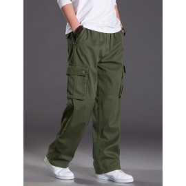 Men's Fleece Lined Casual Pants, Elastic Waist Pants Workwear Leisure Fashion Pants Cargo Pants Men's Fleece Lined Casual Pants, Elastic Waist Pants Workwear Leisure Fashion Pants Cargo Pants