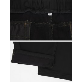 Men's Fleece Lined Casual Pants, Elastic Waist Pants Workwear Leisure Fashion Pants Cargo Pants Men's Fleece Lined Casual Pants, Elastic Waist Pants Workwear Leisure Fashion Pants Cargo Pants