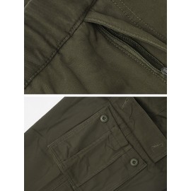 Men's Fleece Lined Casual Pants, Elastic Waist Pants Workwear Leisure Fashion Pants Cargo Pants Men's Fleece Lined Casual Pants, Elastic Waist Pants Workwear Leisure Fashion Pants Cargo Pants