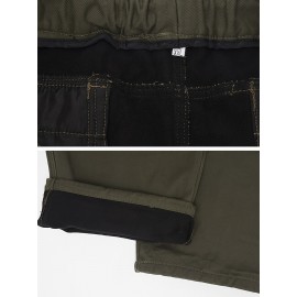 Men's Fleece Lined Casual Pants, Elastic Waist Pants Workwear Leisure Fashion Pants Cargo Pants Men's Fleece Lined Casual Pants, Elastic Waist Pants Workwear Leisure Fashion Pants Cargo Pants