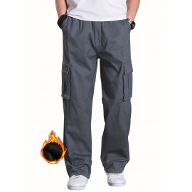 Men's Fleece Lined Casual Pants, Elastic Waist Pants Workwear Leisure Fashion Pants Cargo Pants Men's Fleece Lined Casual Pants, Elastic Waist Pants Workwear Leisure Fashion Pants Cargo Pants