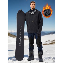 1pc ZUTY Men'S Fleece-Lined Waterproof Ski Pants, Softshell Color Block Sports Style with Zipper, Slight Stretch Polyester, Regular Fit for Snowboarding, Hiking - Woven Outdoor Trousers 1pc ZUTY Men'S Fleece-Lined Waterproof Ski Pants, Softshell Color Block Sports Style with Zipper, Slight Stretch Polyester, Regular Fit for Snowboarding, Hiking - Woven Outdoor Trousers