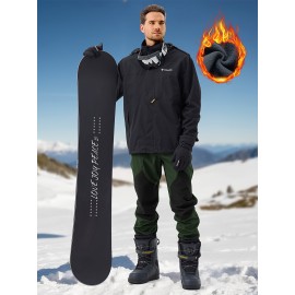1pc ZUTY Men'S Fleece-Lined Waterproof Ski Pants, Softshell Color Block Sports Style with Zipper, Slight Stretch Polyester, Regular Fit for Snowboarding, Hiking - Woven Outdoor Trousers 1pc ZUTY Men'S Fleece-Lined Waterproof Ski Pants, Softshell Color Block Sports Style with Zipper, Slight Stretch Polyester, Regular Fit for Snowboarding, Hiking - Woven Outdoor Trousers