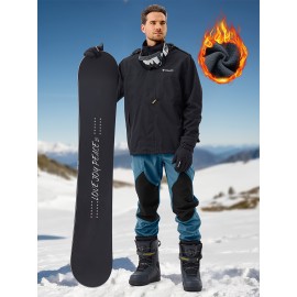 1pc ZUTY Men'S Fleece-Lined Waterproof Ski Pants, Softshell Color Block Sports Style with Zipper, Slight Stretch Polyester, Regular Fit for Snowboarding, Hiking - Woven Outdoor Trousers 1pc ZUTY Men'S Fleece-Lined Waterproof Ski Pants, Softshell Color Block Sports Style with Zipper, Slight Stretch Polyester, Regular Fit for Snowboarding, Hiking - Woven Outdoor Trousers