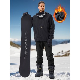 1pc ZUTY Men'S Fleece-Lined Waterproof Ski Pants, Softshell Color Block Sports Style with Zipper, Slight Stretch Polyester, Regular Fit for Snowboarding, Hiking - Woven Outdoor Trousers 1pc ZUTY Men'S Fleece-Lined Waterproof Ski Pants, Softshell Color Block Sports Style with Zipper, Slight Stretch Polyester, Regular Fit for Snowboarding, Hiking - Woven Outdoor Trousers