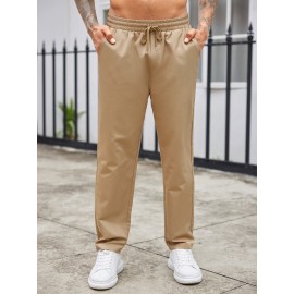 1pc Men'S Casual Cotton Drawstring Pants - Solid Color, Non-Stretch Fabric, Regular Fit, All-Season Straight Leg Cargo Trousers 1pc Men'S Casual Cotton Drawstring Pants - Solid Color, Non-Stretch Fabric, Regular Fit, All-Season Straight Leg Cargo Trousers