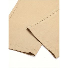 1pc Men'S Casual Cotton Drawstring Pants - Solid Color, Non-Stretch Fabric, Regular Fit, All-Season Straight Leg Cargo Trousers 1pc Men'S Casual Cotton Drawstring Pants - Solid Color, Non-Stretch Fabric, Regular Fit, All-Season Straight Leg Cargo Trousers