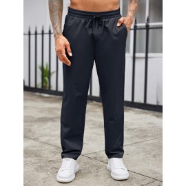 1pc Men'S Casual Cotton Drawstring Pants - Solid Color, Non-Stretch Fabric, Regular Fit, All-Season Straight Leg Cargo Trousers 1pc Men'S Casual Cotton Drawstring Pants - Solid Color, Non-Stretch Fabric, Regular Fit, All-Season Straight Leg Cargo Trousers
