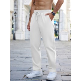 1pc Men'S Casual Cotton Drawstring Pants - Solid Color, Non-Stretch Fabric, Regular Fit, All-Season Straight Leg Cargo Trousers 1pc Men'S Casual Cotton Drawstring Pants - Solid Color, Non-Stretch Fabric, Regular Fit, All-Season Straight Leg Cargo Trousers