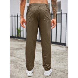 1pc Men'S Casual Cotton Drawstring Pants - Solid Color, Non-Stretch Fabric, Regular Fit, All-Season Straight Leg Cargo Trousers 1pc Men'S Casual Cotton Drawstring Pants - Solid Color, Non-Stretch Fabric, Regular Fit, All-Season Straight Leg Cargo Trousers