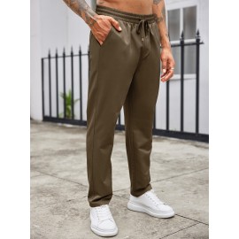 1pc Men'S Casual Cotton Drawstring Pants - Solid Color, Non-Stretch Fabric, Regular Fit, All-Season Straight Leg Cargo Trousers 1pc Men'S Casual Cotton Drawstring Pants - Solid Color, Non-Stretch Fabric, Regular Fit, All-Season Straight Leg Cargo Trousers