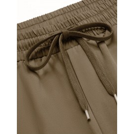 1pc Men'S Casual Cotton Drawstring Pants - Solid Color, Non-Stretch Fabric, Regular Fit, All-Season Straight Leg Cargo Trousers 1pc Men'S Casual Cotton Drawstring Pants - Solid Color, Non-Stretch Fabric, Regular Fit, All-Season Straight Leg Cargo Trousers
