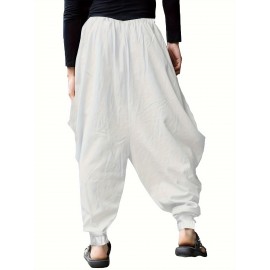 Men's Casual Haren Pants, Relaxed Fit, Solid Color Men's Casual Haren Pants, Relaxed Fit, Solid Color